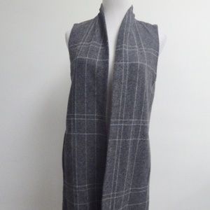 Eileen Fisher gray plaid Sleeveless duster wool long vest PP fits like a xs to s